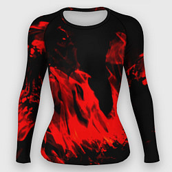 Рашгард женский Красное пламя, цвет: 3D-принт