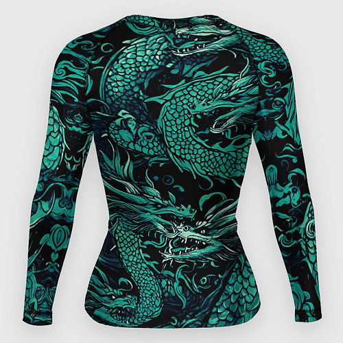 Женский рашгард Дракон бирюзового цвета / 3D-принт – фото 2