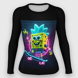 Рашгард женский Sponge Bob on a skateboard, цвет: 3D-принт