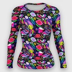 Рашгард женский Разноцветный листопад, цвет: 3D-принт