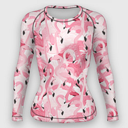 Рашгард женский Стая розовых фламинго, цвет: 3D-принт