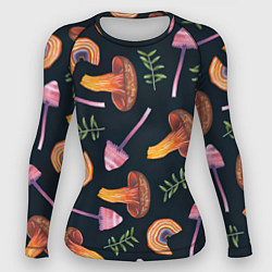 Рашгард женский Goblincore - болотные грибы, цвет: 3D-принт