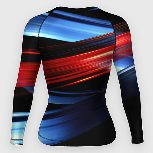 Женский рашгард Синяя и красная абстракция / 3D-принт – фото 2