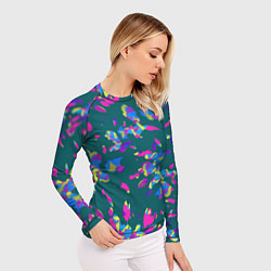 Рашгард женский Абстрактные лепестки, цвет: 3D-принт — фото 2