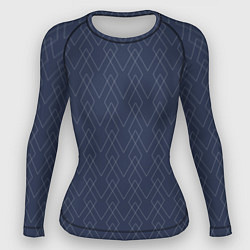 Рашгард женский Серо-синий геометричные линии, цвет: 3D-принт
