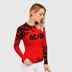 Рашгард женский AC DC skull rock краски, цвет: 3D-принт — фото 2