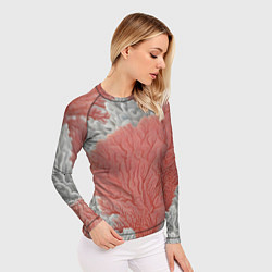 Рашгард женский Красные и белые кораллы, цвет: 3D-принт — фото 2