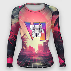 Женский рашгард GTA 6 retro abstract logo