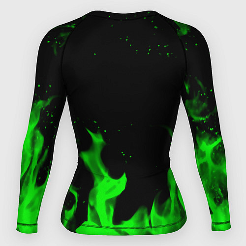 Женский рашгард Samurai green fire toxic / 3D-принт – фото 2
