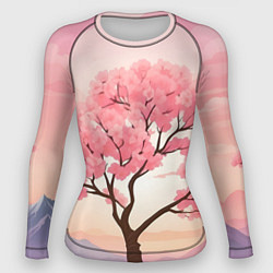 Рашгард женский Вишневое дерево в полном цвету, цвет: 3D-принт