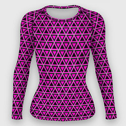 Рашгард женский Розовые и чёрные треугольники, цвет: 3D-принт