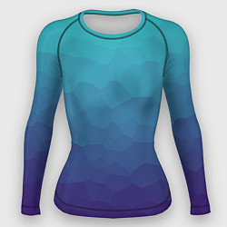 Рашгард женский Графический эффект на бирюзово-синего градиенте, цвет: 3D-принт