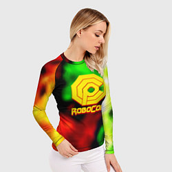Рашгард женский Робот полицейский flame, цвет: 3D-принт — фото 2