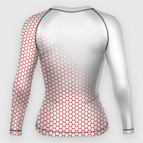 Женский рашгард Красно-белый соты / 3D-принт – фото 2