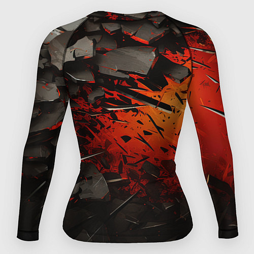 Женский рашгард Черные камни на красном взрыв / 3D-принт – фото 2