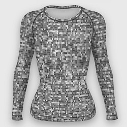 Рашгард женский Узор серого вязанного трикотажа меланж, цвет: 3D-принт