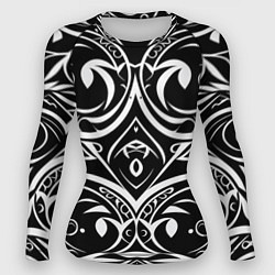 Женский рашгард Белое на чёрном