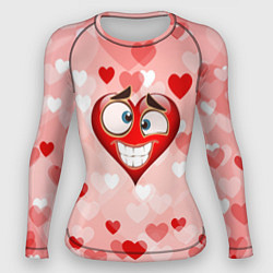Рашгард женский Влюбленный взляд сердца, цвет: 3D-принт