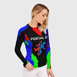 Рашгард женский Portal 2 краски сочные текстура, цвет: 3D-принт — фото 2