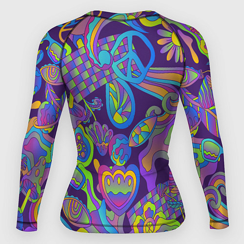 Женский рашгард Психоделические цветы / 3D-принт – фото 2