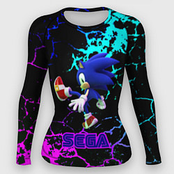 Рашгард женский Sonic sega game неоновая текстура, цвет: 3D-принт