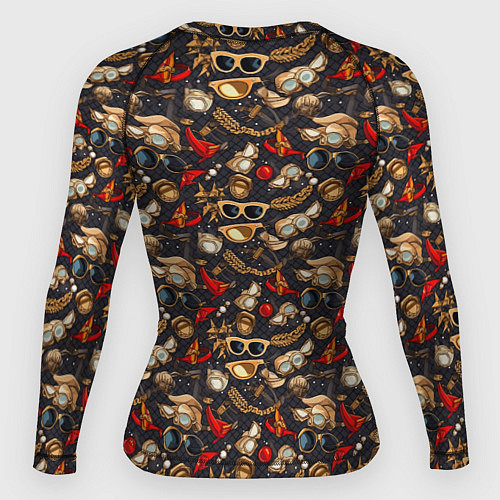 Женский рашгард Паттерн из красных абстрактных очков / 3D-принт – фото 2