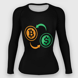 Рашгард женский Криптовалюта биткоин и доллар, цвет: 3D-принт