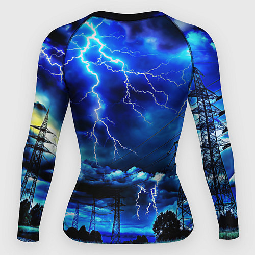 Женский рашгард Грозовой волк с молниями / 3D-принт – фото 2