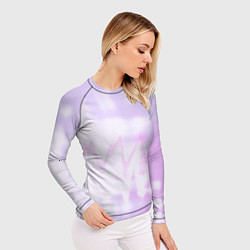 Рашгард женский Нежная светло-сиреневая абстракция тай-дай, цвет: 3D-принт — фото 2