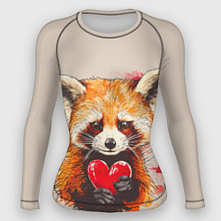 Рашгард женский Влюбленный енот 14 февраля, цвет: 3D-принт