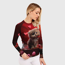 Рашгард женский 14 февраля влюбленный котик, цвет: 3D-принт — фото 2