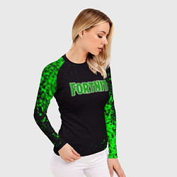 Рашгард женский Fortnite зеленый краски лого, цвет: 3D-принт — фото 2