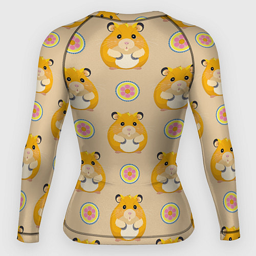 Женский рашгард Хомяк и цветок / 3D-принт – фото 2
