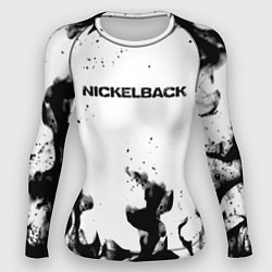 Рашгард женский Nickelback серый дым рок, цвет: 3D-принт