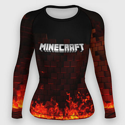 Рашгард женский Minecraft fire logo, цвет: 3D-принт