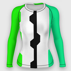 Рашгард женский Техно линии зелёный, цвет: 3D-принт