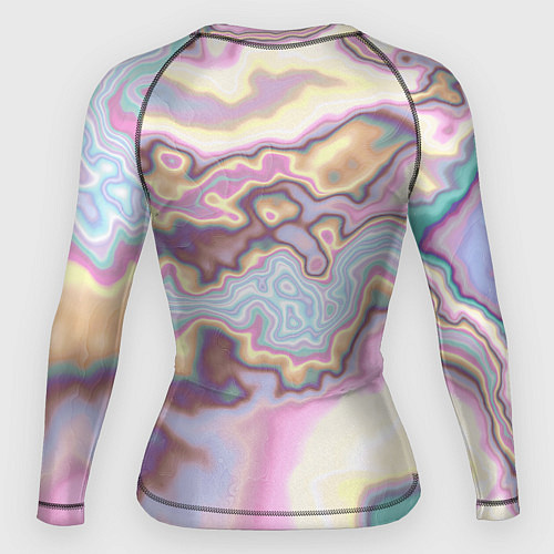 Женский рашгард Мрамор розово-голубой / 3D-принт – фото 2