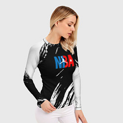 Рашгард женский Basketball текстура краски nba, цвет: 3D-принт — фото 2
