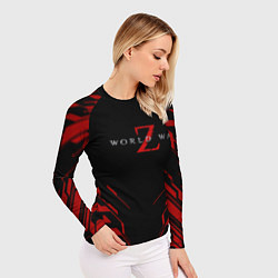 Рашгард женский World war z текстура геометрия, цвет: 3D-принт — фото 2
