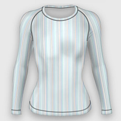 Женский рашгард Белый в тонкую цветную полоску