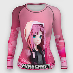Рашгард женский Minecraft девушка в розовом, цвет: 3D-принт
