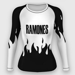 Рашгард женский Ramones fire black rock, цвет: 3D-принт