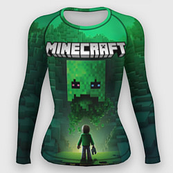 Рашгард женский Minecraft зеленый персонаж и зеленые горы, цвет: 3D-принт
