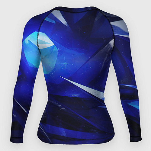 Женский рашгард Black and blue abstract background sport style / 3D-принт – фото 2