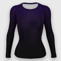 Рашгард женский Фиолетово-чёрный тёмный градиент, цвет: 3D-принт