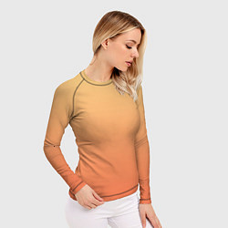 Рашгард женский Градиент солнечный жёлто-оранжевый приглушённый, цвет: 3D-принт — фото 2