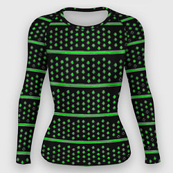 Рашгард женский Зелёные круги и полосы, цвет: 3D-принт