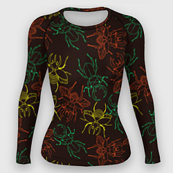 Рашгард женский Разноцветные жуки носороги, цвет: 3D-принт