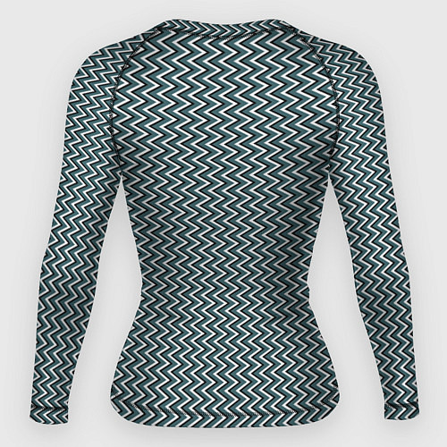 Женский рашгард Треугольные полосы бело-бирюзовый / 3D-принт – фото 2