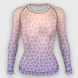 Рашгард женский Паттерн мозаика светло-сиреневый, цвет: 3D-принт